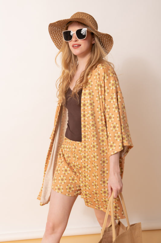 Kimono & short Flowers